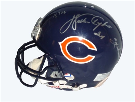 Walter Payton Signed Full Size Helmet with Stats